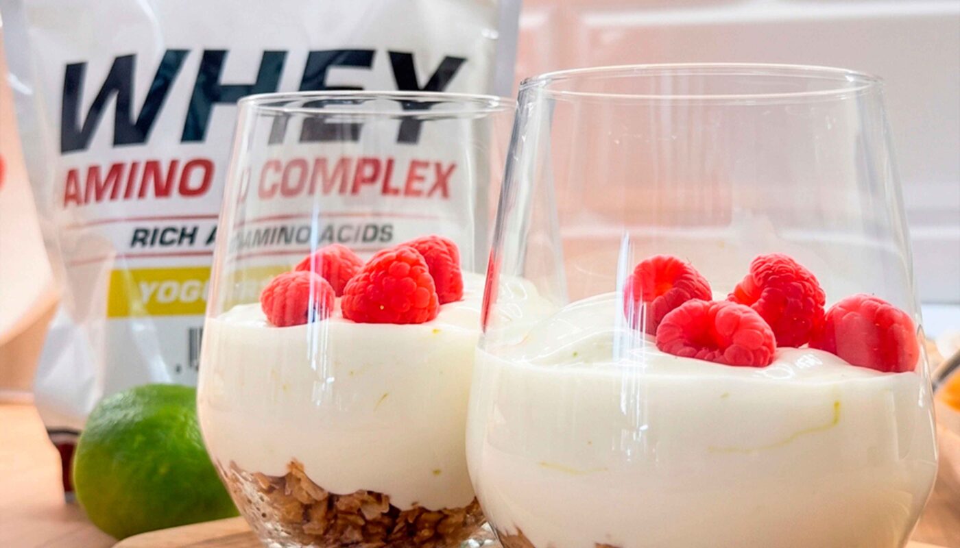 Receta de Lemon Protein Cheesecake en vasitos