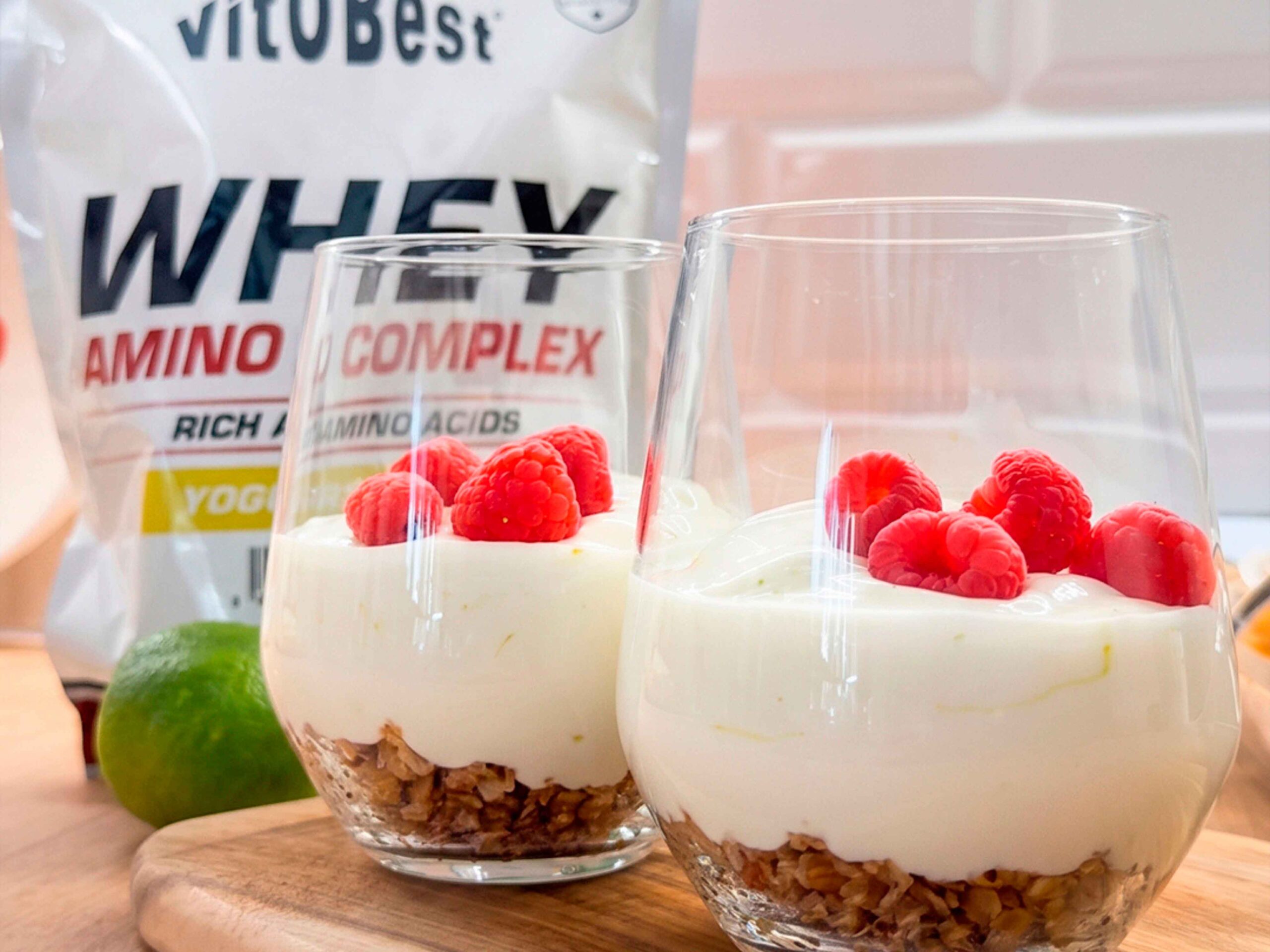 Receta de Lemon Protein Cheesecake: vasitos proteicos de limón