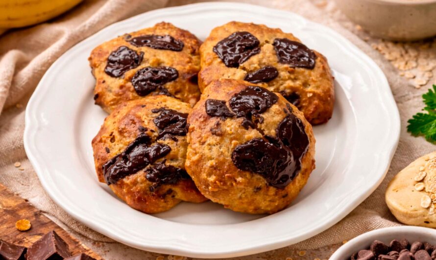 Receta de Bizcochitos Chunky Monkey proteicos con plátano y chocolate